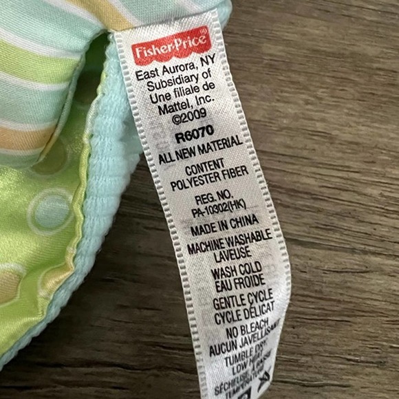 Fisher Price Bunny Blue Stripes Rattle & Mini‎ Blanket - Picture 3 of 4